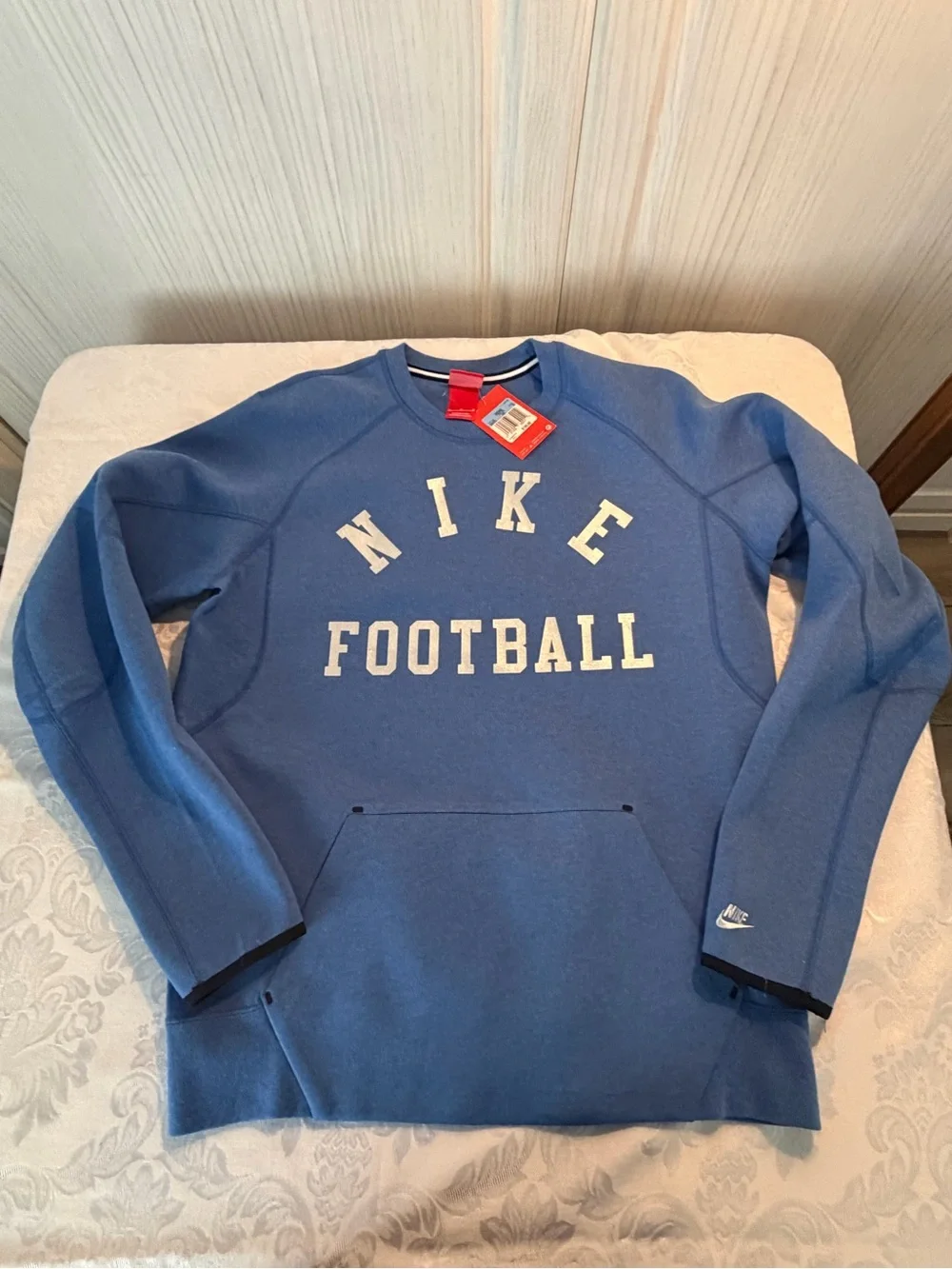 Nike Light Blue Crewneck Sweatshirt with 'Football' Logo